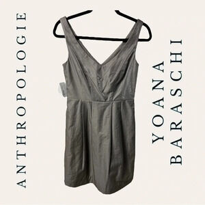 1093. ANTHROPOLOGIE YOANA BARASCHI KNEE LENGTH DRESS SIZE‎ 2 METALLIC TOUPE
